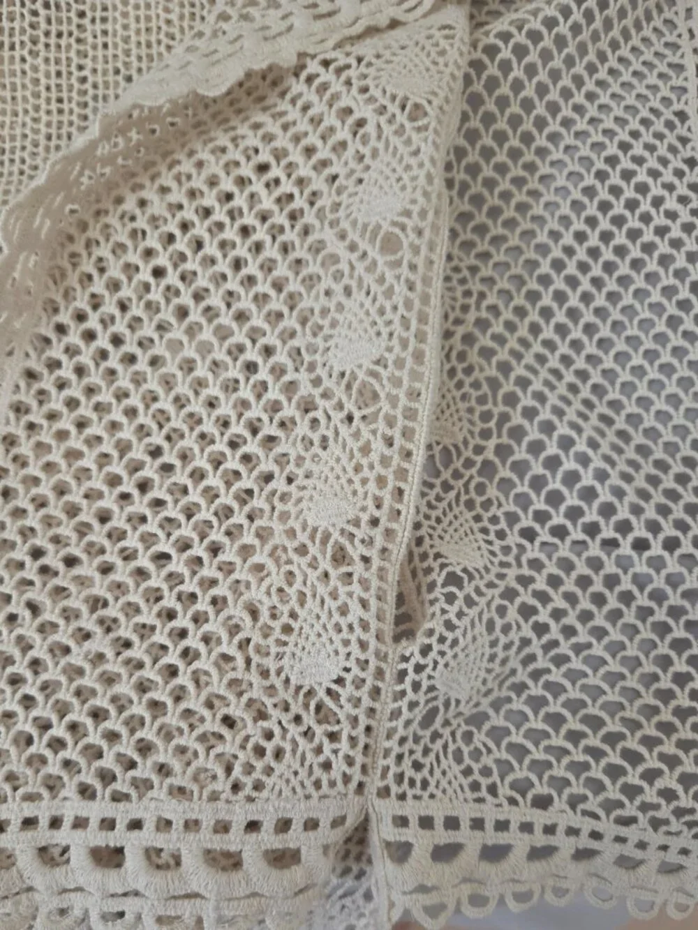 Anthropology - Sparrow Crochet Cream Colored Poncho Top
